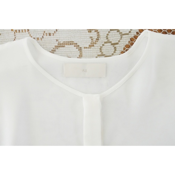 AR White Sheer Front Ruffle Back Floaty Top 6 - Picture 4 of 4